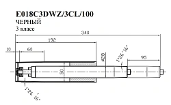 Газлифт Бюрократ E018 E018C3DWZ/3CL/100 черный для офис.кресла 50мм металл