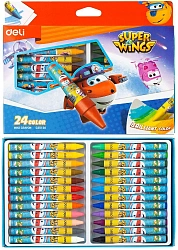 Восковые мелки Deli EC21020 Super Wings 24цв. картон.кор./европод.
