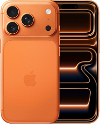 Смартфон Apple A3523 iPhone 17 Pro 1Tb 12Gb оранжевый моноблок 3G 4G 1Sim 6.3" 1206x2622 iOS 26 48Mpix 802.11 a/b/g/n/ac/ax/be NFC GPS Protect