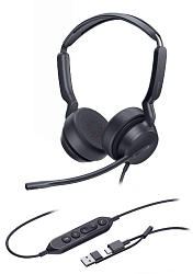 Гарнитура проводная Yealink UH42 Dual UC USB-C/A черный
