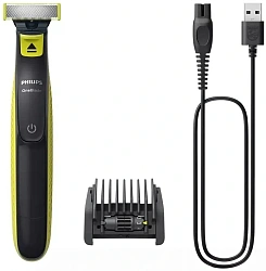 Бритва сетчатая Philips OneBlade QP2724/20 реж.эл.:1 питан.:аккум. черный/зеленый