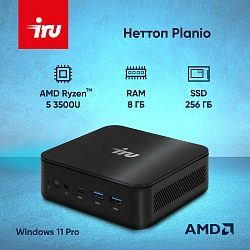 Неттоп IRU Planio 325 Ryzen 5 3500U (2.1) 8Gb SSD256Gb Vega 8 Windows 11 Pro GbitEth WiFi BT 65W черный (2105308)