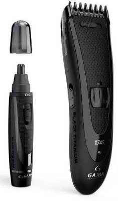 Машинка для стрижки Ga.Ma T742+T312 черный (насадок в компл:1шт)