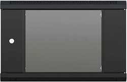 Шкаф коммутационный NTSS (NTSS-W9U6045GS-2BL) настенный 9U 570x450мм пер.дв.стекл 60кг черный 20.1кг 220град. IP20