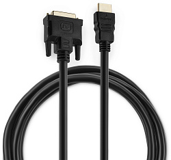 Кабель аудио-видео Buro HDMI (m)/DVI-D (Dual Link) (m) 1.8м. позолоч.конт. черный (BHP RET HDMI_DVI18)