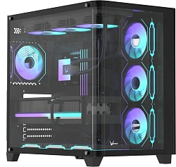 Корпус Formula Crystal U2 Floe черный без БП ATX 1xUSB2.0 1xUSB3.0 1xUSB3.1 audio bott PSU
