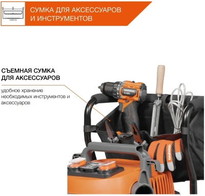Строительный пылесос Daewoo DAVC 2500SD 1400Вт (уборка: сухая/сбор воды/выдув) оранжевый
