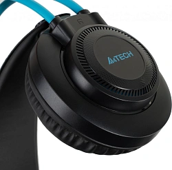 Наушники с микрофоном A4Tech Fstyler FH200U серый/синий 2м накладные USB оголовье (FH200U BLUE)