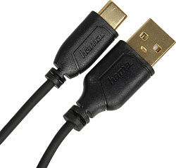 Кабель Hama Flexi-Slim 00135784 USB (m)-USB Type-C (m) 0.75м черный