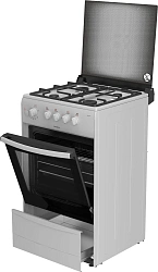 Плита Газовая Darina 1B1 GM 441 018 W белый/черный (стеклянная крышка) реш.чугун