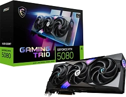Видеокарта MSI PCI-E 5.0 RTX 5080 16G GAMING TRIO NVIDIA GeForce RTX 5080 16Gb 256bit GDDR7 2617/30000 HDMIx1 DPx3 HDCP Ret