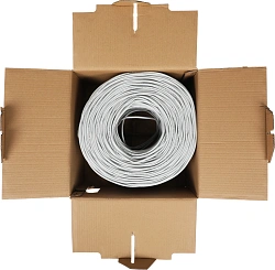 Кабель сетевой KingPrice KP-utp-c5e-0.4mm-cca-305m 1Гбит/с UTP 4 пары cat.5E solid 0.40мм CCA 305м серый