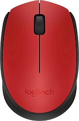 Мышь Logitech M171 красный/черный оптическая 1000dpi беспров. USB для ноутбука 2but (910-004645)
