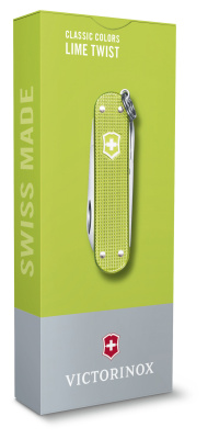 Нож перочинный Victorinox Classic SD Alox Lime Twist (0.6221.241G) 58мм 5функц. подар.коробка