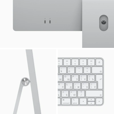 Моноблок Apple iMac A2438 24" 4.5K M1 8 core (3.2) 8Gb SSD256Gb 8 core GPU macOS WiFi BT 143W клавиатура мышь Cam серебристый 4480x2520