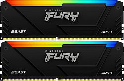 Память DDR4 2x8GB 3200MHz Kingston KF432C16BB2AK2/16 Fury Beast RGB RTL Gaming PC4-25600 CL16 DIMM 288-pin 1.35В kit dual rank с радиатором Ret