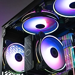 Вентилятор для корпуса Cooler Master MasterFan MF140 Halo2 ARGB 140х140x25 черный 4-pin 27дБ (MFL-B4DN-16NP2-R2) Ret