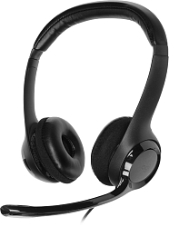 Наушники с микрофоном Logitech H390 черный 1.9м накладные USB оголовье (981-000803)