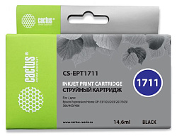 Картридж струйный Cactus CS-EPT1711 17XL черный (14.6мл) для Epson XP-33/103/203/207/303/306/403/406 с чипом