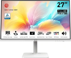 Монитор MSI 27" Modern MD2712PW белый IPS LED 1ms 16:9 HDMI M/M матовая HAS Piv 300cd 178гр/178гр 1920x1080 100Hz FreeSync FHD USB 5.85кг