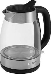 Чайник электрический Polaris PWK 1817CGL 1.8л. 2200Вт серебристый/черный корпус: нержавеющая сталь/стекло/пластик