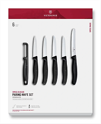 Набор ножей кухон. Victorinox Swiss Classic Paring 6.7113.61G компл.:6предм. черный подар.коробка