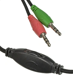 Наушники с микрофоном Оклик HS-L380G ABADDON черный/красный 1.8м мониторные оголовье (1100404)