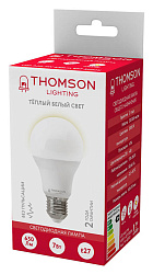 Лампа светодиодная Thomson TH-B2001 7Вт цок.:E27 груша 220B св.свеч.бел.теп. A (упак.:1шт)