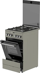 Плита Комбинированная Darina PL KM241 311 1X нержавеющая сталь (стеклянная крышка) реш.чугун