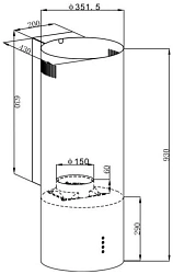 Вытяжка каминная HomsAir Art 1050WL 35 черный управление: кнопочное (1 мотор)