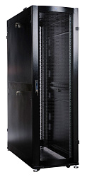 Шкаф серверный ЦМО (ШТК-СП-48.6.10-48АА-9005) напольный 48U 600x1000мм пер.дв.перфор. задн.дв.двуст. 4 бок.пан. 1350кг черный 683мм 156кг 120град. 2215мм IP20 металл