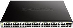 Коммутатор D-Link DGS-1210-52MP/F DGS-1210-52MP/F4A (L2) 48x1Гбит/с 4xКомбо(1000BASE-T/SFP) 4SFP 48PoE 370W настраиваемый