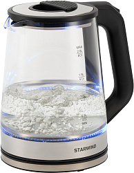 Чайник электрический Starwind SKG5778 2л. 2000Вт черный/прозрачный корпус: стекло