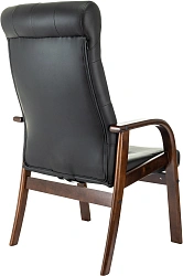 Кресло Бюрократ T-9928WALNUT-CF черный кожа на ножках дерево