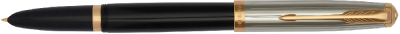 Ручка перьев. Parker 51 Premium (CW2169030) Black St.Steel GT F сталь нержавеющая подар.кор.