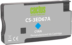 Картридж струйный Cactus CS-3ED67A 712 голубой (29мл) для HP DJ T230/T630/T650 с чипом