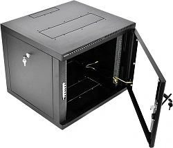 Шкаф коммутационный ЦМО (ШРН-М-9.650-9005) настенный 9U 600x650мм пер.дв.стекл 120кг черный 581мм 22.5кг 180град. 475мм IP20 металл