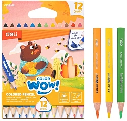 Карандаши цв. Deli EC139-12 Colorwow 3мм трехгран. 12цв. карт.кор. (12шт) 12 карандашей