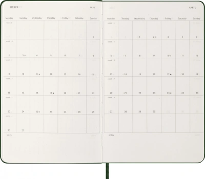 Ежедневник Moleskine CLASSIC Large 130х210мм 400стр. зеленый