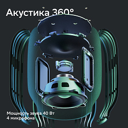 Умная колонка Sber Boom SBDV-00090 Салют черный 40W 1.0 BT/Wi-Fi (SBDV-00090A)