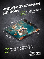 Коврик для мыши Cactus Fish Cat рисунок 300x250x3мм (CS-MPC-D15M)
