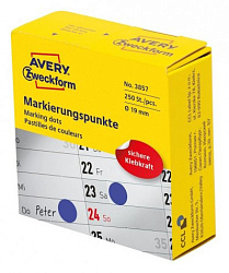 Этикетки Avery Zweckform 3857 250шт на листе диаметр 19мм/70г/м2/синий самоклей. универсальная