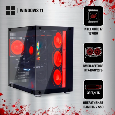 ПК Bloody BD-PC CZ79C3 MT i7 13700F (2.1) 32Gb SSD1Tb RTX4070Ti Super 16Gb Windows 11 Home 64 GbitEth 850W черный (2086015)