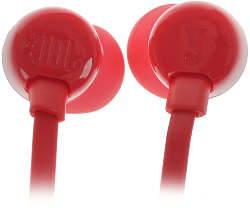 Гарнитура внутриканальные JBL Tune 110 1.2м красный проводные в ушной раковине (JBLT110RED)