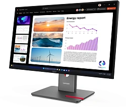 Монитор Lenovo 23.8" ThinkVision P24Q-40 черный IPS LED 4ms 16:9 HDMI матовая HAS Piv 1000:1 300cd 178гр/178гр 2560x1440 120Hz DP Quad 2K (1440p) USB 5.7кг