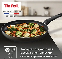 Сковорода Tefal Easy Plus 4237122 круглая 22см ручка несъемная (без крышки) черный (9100054094)