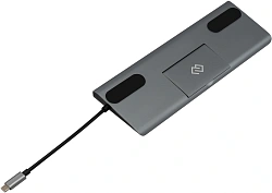Стыковочная станция Digma DS-991 USB Type-C серый 1xHDMI 1xDP 1xminiDP 1xRJ-45 1xUSB Type-C 3xUSB 3.0