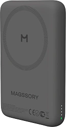 Мобильный аккумулятор Magssory PBN013m 10000mAh QC/PD 15W 3A USB-C беспров.зар. серый