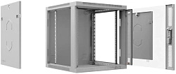 Шкаф коммутационный Cabeus (SH-05F-9U60/35) настенный 9U 600x350мм пер.дв.стекл 60кг серый 290мм 501мм IP20 сталь