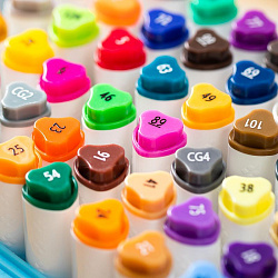 Набор маркеров для скетчинга Deli EC187-24 ColoRun 11мм 150мм трехгр. двойной пиш. наконечник 1-5мм 24цв. ассорти пластиковая коробка (24шт.)